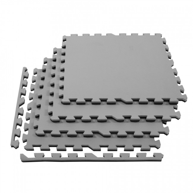Мат-пазл (ласточкин хвост) Springos Mat Puzzle EVA 120 x 120 x 2 cм FM0009 Black/Grey