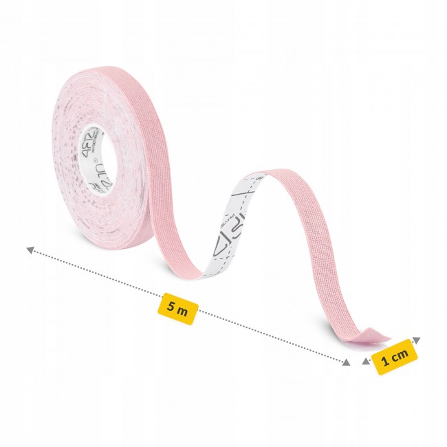 Лента кинезиологическая (кинезио тейп) 4FIZJO 1 см x 5 м Light Pink (P-5905973400794)