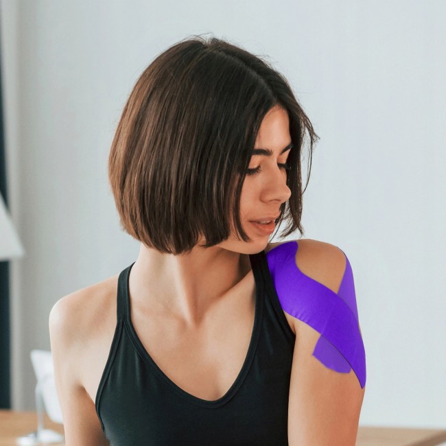 Стрічка кінезіологічна (кінезіо тейп) 4FIZJO 5 см x 5 м Violet (P-5907739318817)