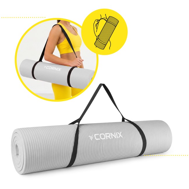 Коврик спортивный Cornix NBR XL 190 x 100 x 1.5 cм для йоги и фитнеса XR-0499 Grey
