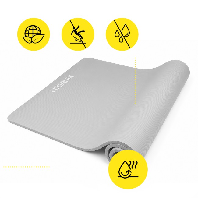 Коврик спортивный Cornix NBR XL 190 x 100 x 1.5 cм для йоги и фитнеса XR-0499 Grey