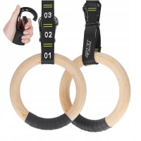 Гимнастические кольца 4FIZJO деревянные, регулируемые Black/Yellow (P-5905973402729)