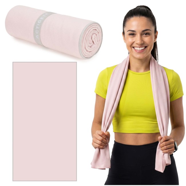 Спортивний рушник Actiget 180 x 100 см з мікрофібри ACT0198 Light Pink