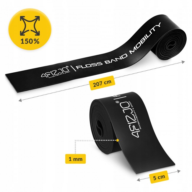 Лента компрессионная для флоссинга 4FIZJO Floss Band 207 x 5 x 0.1 см Black (P-5905973405256)