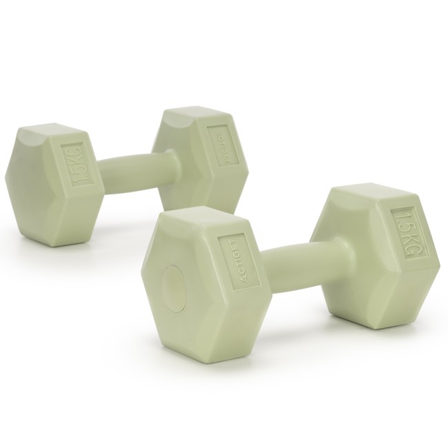 Гантелі для фітнесу Actiget Hex 2 x 1.5 кг ACT0157 Green