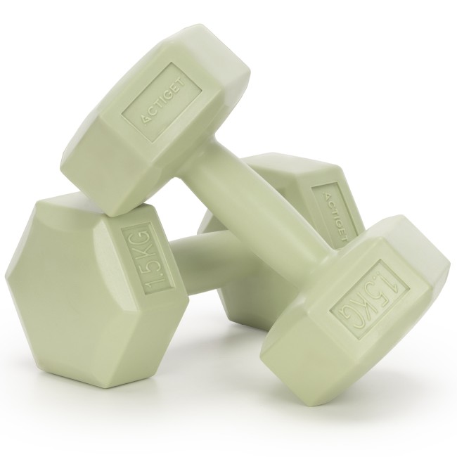 Гантелі для фітнесу Actiget Hex 2 x 1.5 кг ACT0157 Green