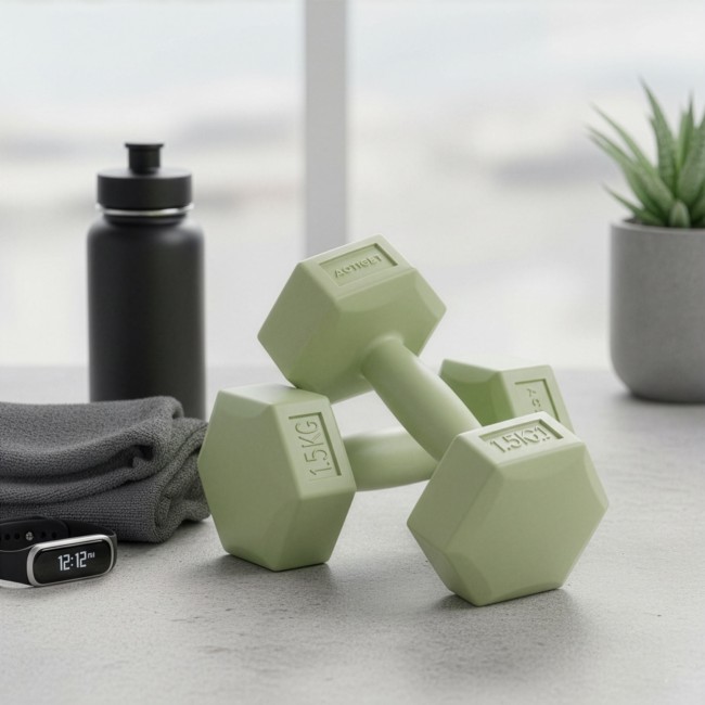Гантелі для фітнесу Actiget Hex 2 x 1.5 кг ACT0157 Green