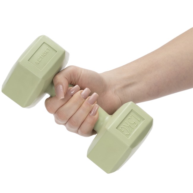 Гантелі для фітнесу Actiget Hex 2 x 1.5 кг ACT0157 Green
