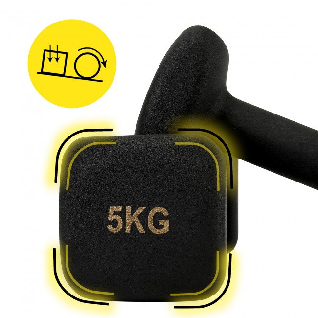 Гантели для фитнеса виниловые Cornix Square 2 x 5 кг XR-0410 Black