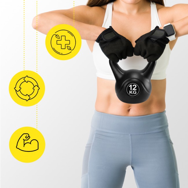 Гиря вінілова Cornix 12 кг XR-0431 Black