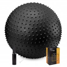 М'яч для фітнесу (фітбол) Cornix 55 см масажний Anti-Burst XR-0466 Black