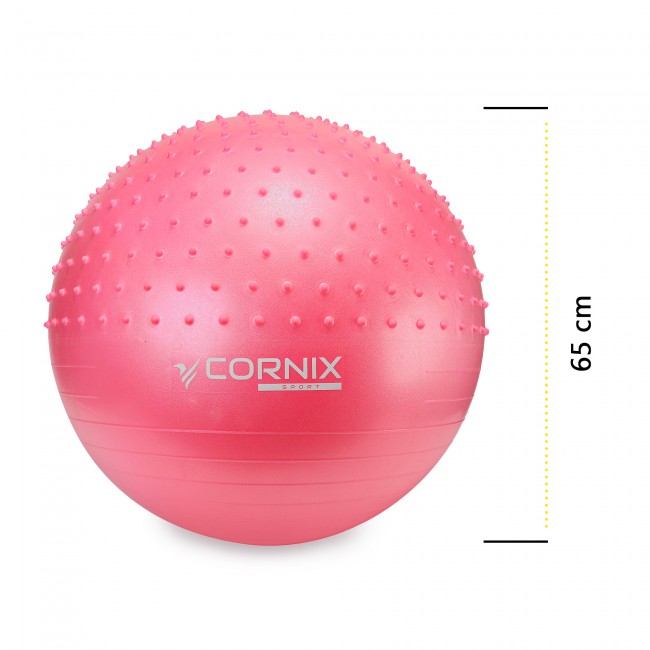 Мяч для фитнеса (фитбол) Cornix 65 см полумассажный Anti-Burst XR-0477 Pink