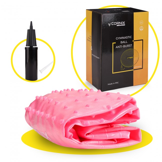 Мяч для фитнеса (фитбол) Cornix 65 см полумассажный Anti-Burst XR-0477 Pink