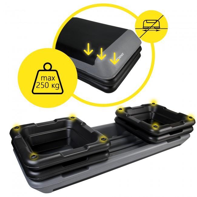 Степ-платформа 3-ступінчаста Cornix Pro 109 х 41 х 10-20 см XR-0403 Black/Grey