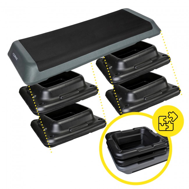 Степ-платформа 3-ступінчаста Cornix Pro 109 х 41 х 10-20 см XR-0403 Black/Grey