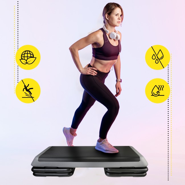 Степ-платформа 3-ступінчаста Cornix Pro 109 х 41 х 10-20 см XR-0403 Black/Grey