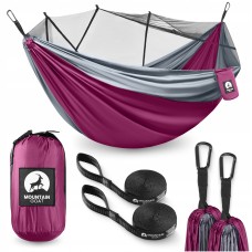 Гамак туристический Mountain Goat 300 x 200 см с москитной сеткой, двухместный, подвесной Pink/Grey (P-5905973408080)
