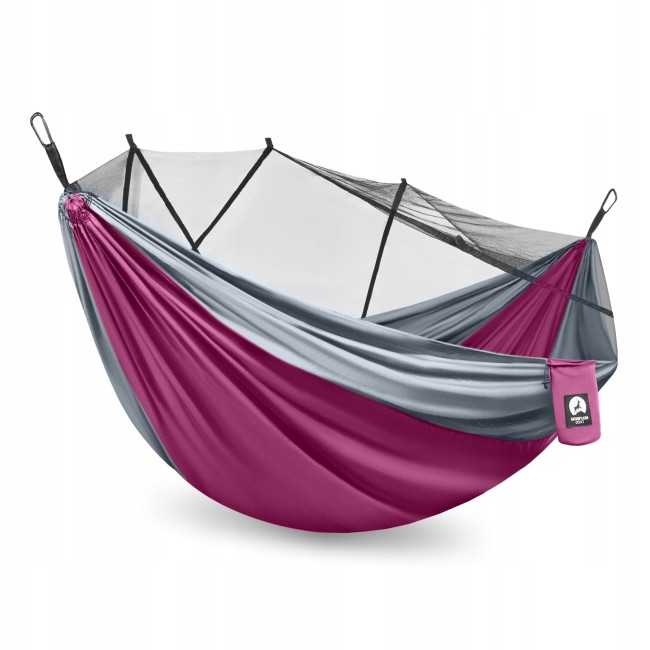 Туристичний гамак Mountain Goat 300 x 200 см з москітною сіткою, двомісний, підвісний Pink/Grey (P-5905973408080)