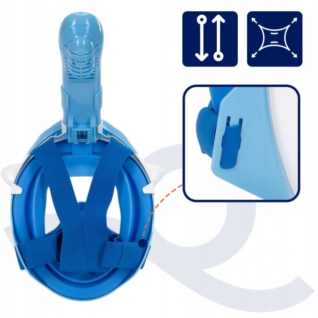 Полнолицевая детская маска для сноркелинга Aquaget Shark AQ0009 Sky Blue