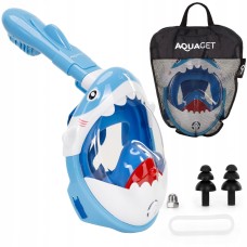 Полнолицевая детская маска для сноркелинга Aquaget Shark AQ0009 Sky Blue
