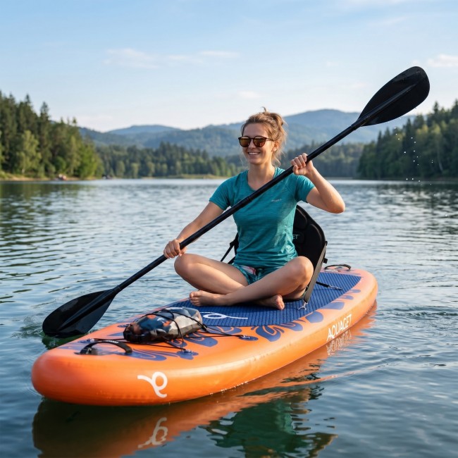 Надувная SUP доска (САП борд) Aquaget 350 см с веслом AQ0045 Orange/Navy Blue