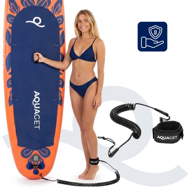 Надувная SUP доска (САП борд) Aquaget 350 см с веслом AQ0045 Orange/Navy Blue