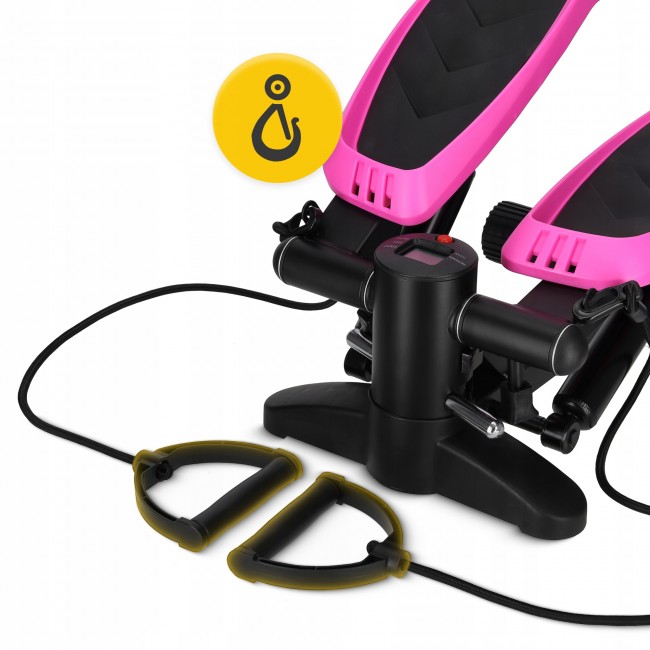 Степпер (міні-степпер) 4FIZJO Evo з еспандерами Black/Pink (P-5905973403870)