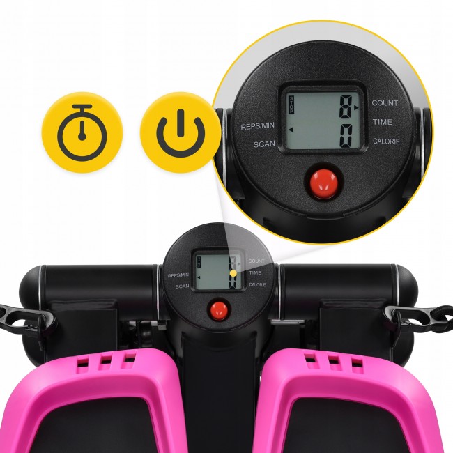 Степпер (міні-степпер) 4FIZJO Evo з еспандерами Black/Pink (P-5905973403870)