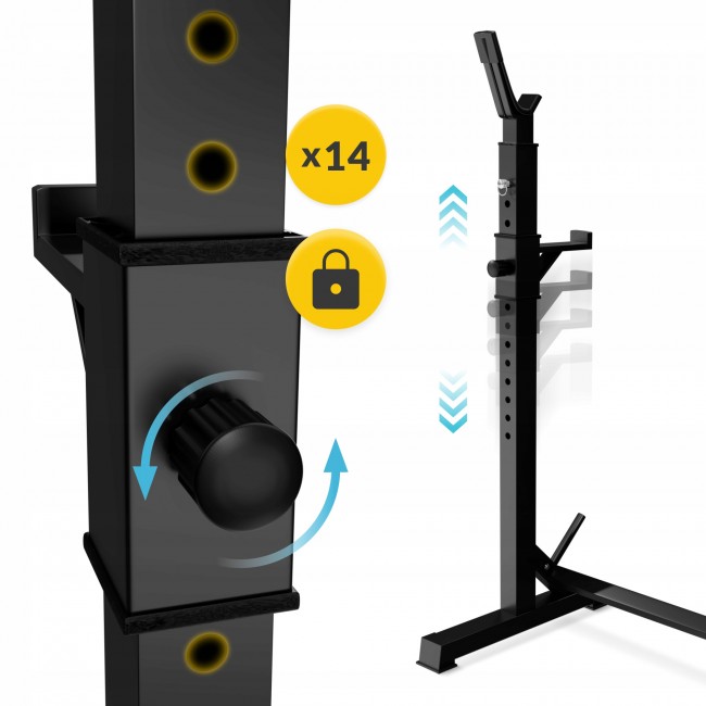 Стойки под штангу 4FIZJO Pro регулируемые, со страховкой Black (P-5905973402668)