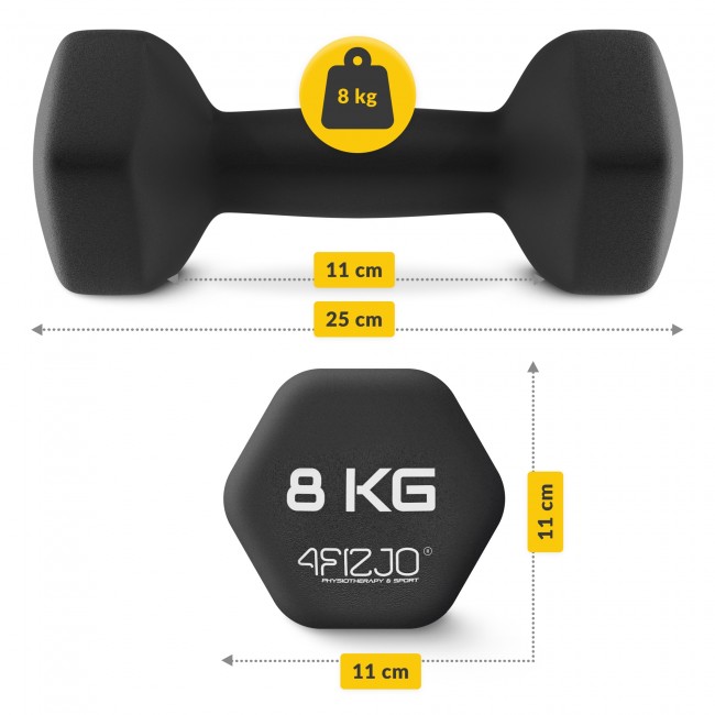 Гантели для фитнеса виниловые 4FIZJO Classic 2 x 8 кг (P-5905973403214)