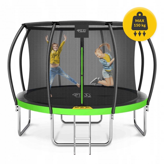 Батут із внутрішньою сіткою 4FIZJO PRO 12FT 374 см Black/Green (P-5907739314185)