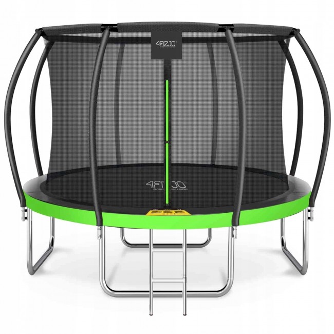 Батут із внутрішньою сіткою 4FIZJO PRO 12FT 374 см Black/Green (P-5907739314185)