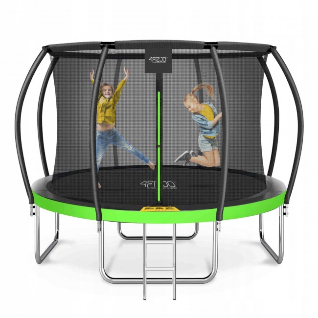 Батут із внутрішньою сіткою 4FIZJO PRO 12FT 374 см Black/Green (P-5907739314185)