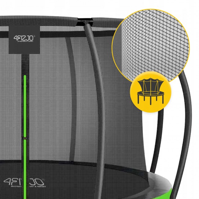 Батут із внутрішньою сіткою 4FIZJO PRO 12FT 374 см Black/Green (P-5907739314185)
