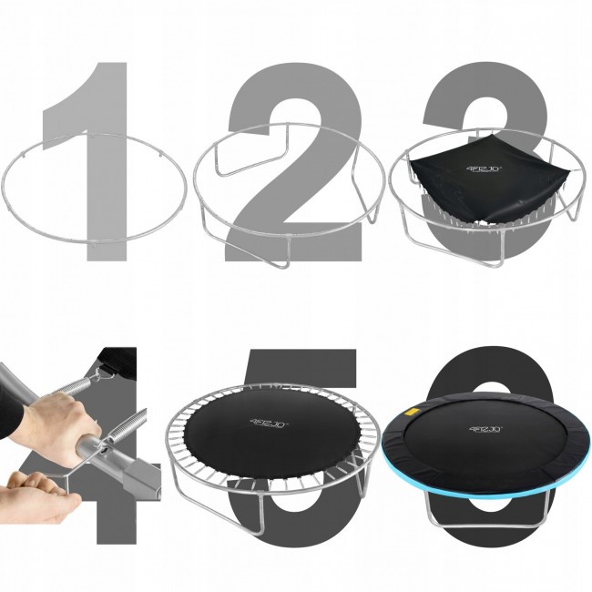 Батут із внутрішньою сіткою 4FIZJO Pro 8FT 252 см 4FJ0309 Black/Blue