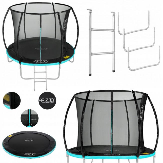Батут із внутрішньою сіткою 4FIZJO Pro 8FT 252 см 4FJ0309 Black/Blue