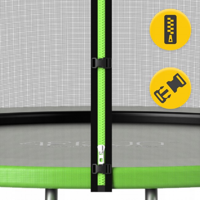 Батут із внутрішньою сіткою 4FIZJO Classic 8FT 252 см Black/Green (P-5907739314123)