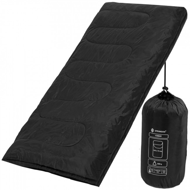 Спальный мешок (спальник) Springos 2 в 1 CS0044 +10 ...+25 °C R Black/Blue