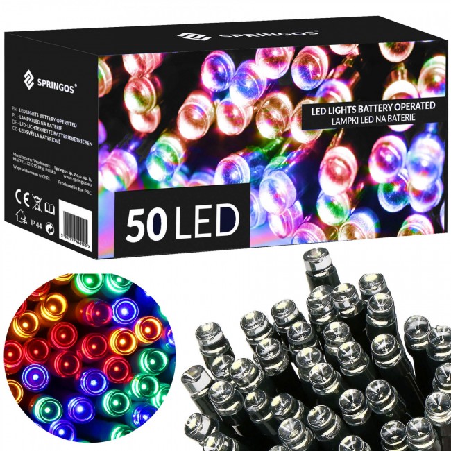 Гирлянда на батарейках Springos 5 м 50 LED CL4029 Mix