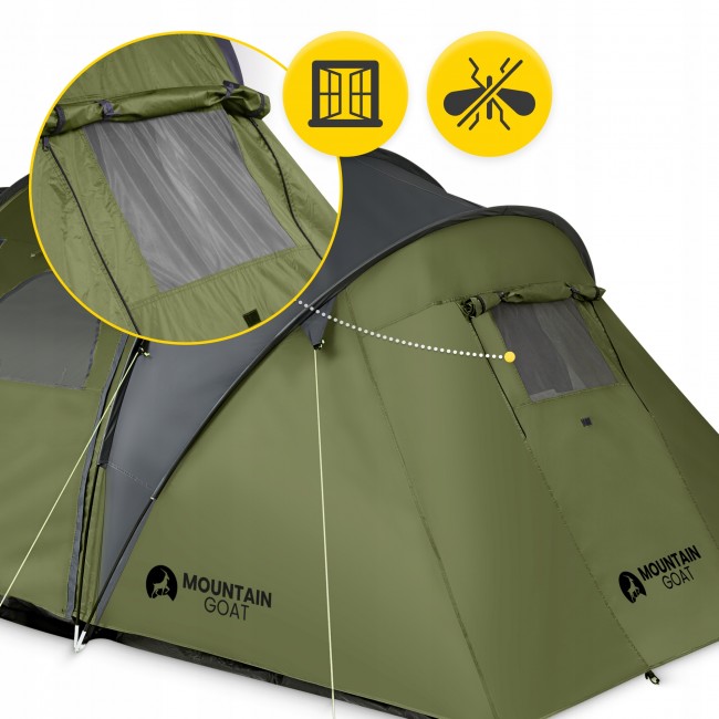 Намет туристичний Mountain Goat Prime Quatro 4-місний Olive (P-5905973406598)