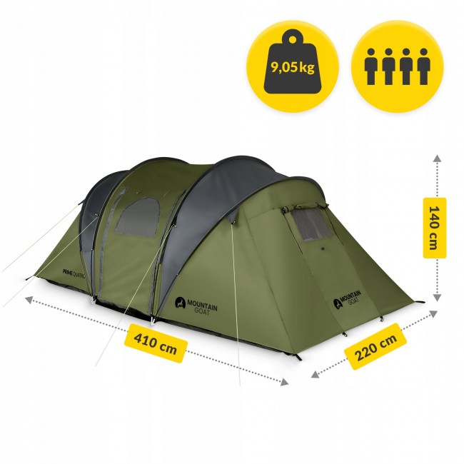 Намет туристичний Mountain Goat Prime Quatro 4-місний Olive (P-5905973406598)