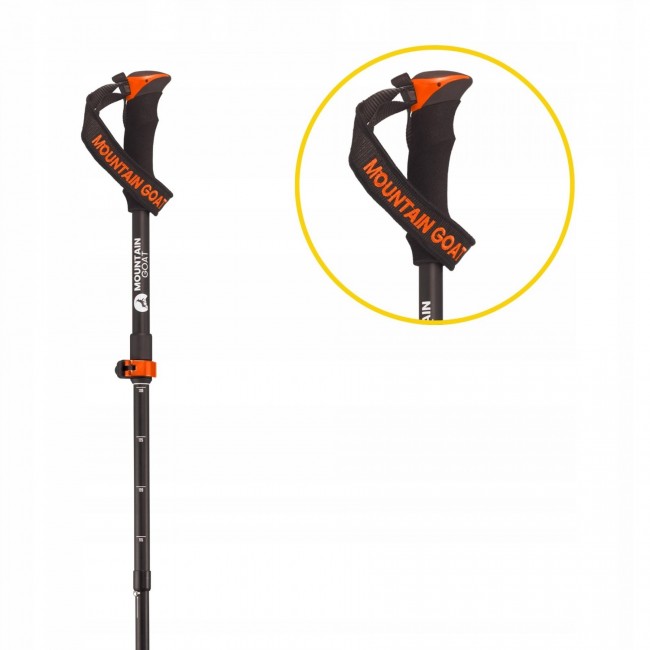 Трекинговые палки Mountain Goat Pro+ 43-130 см Black/Orange (P-5907739318251)
