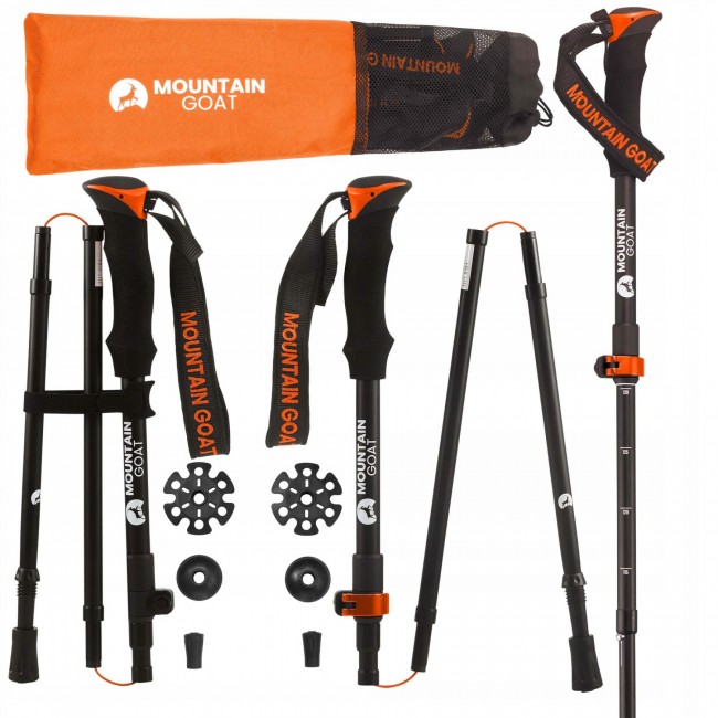 Трекинговые палки Mountain Goat Pro+ 43-130 см Black/Orange (P-5907739318251)