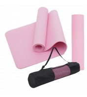 Килимок (мат) спортивний SportVida TPE 183 x 61 x 0.6 см для йоги та фітнесу SV-EZ0055 Pink