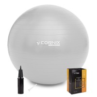 Мяч для фитнеса (фитбол) Cornix 55 см Anti-Burst XR-0359 Silver