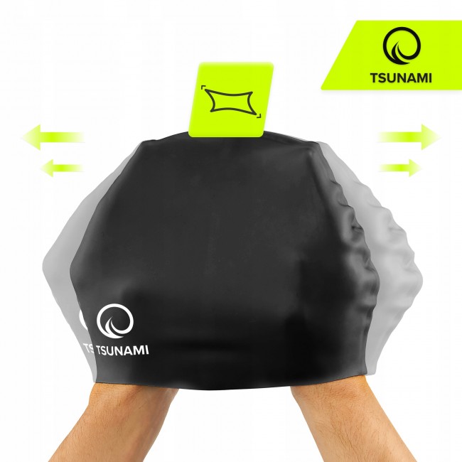 Шапочка для плавання TSUNAMI Kids дитяча Black (P-5905973401791)