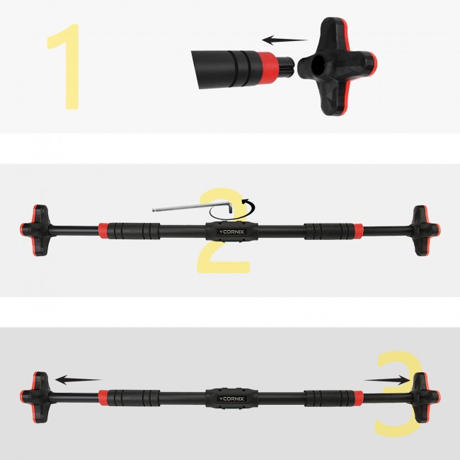 Турник раздвижной Cornix Pro+ 70-100 см XR-0286 Black/Red