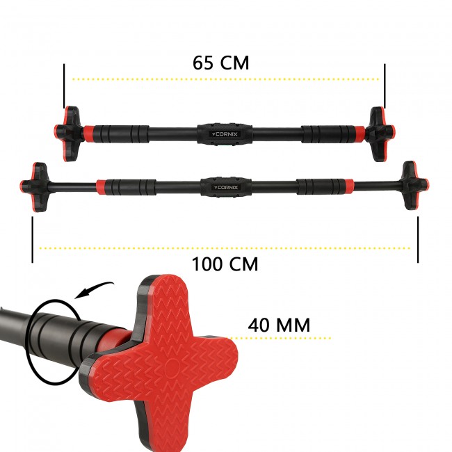 Турник раздвижной Cornix Pro+ 70-100 см XR-0286 Black/Red
