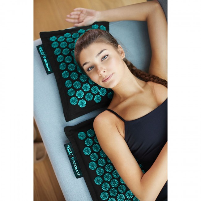 Килимок акупунктурний з подушкою 4FIZJO Eco Mat XL Аплікатор Кузнєцова Black/Blue (P-5907739317452)