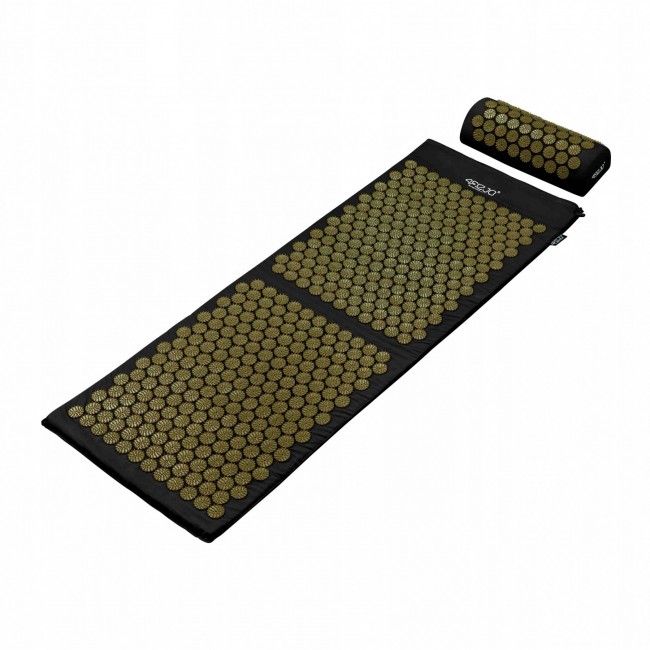Коврик акупунктурный с валиком 4FIZJO Classic Mat XL Аппликатор Кузнецова Black/Gold (P-5907739315052)